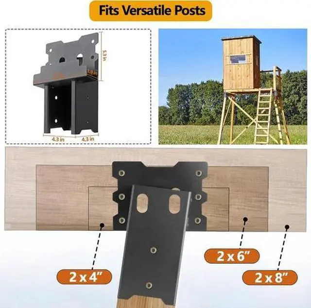 Alt view image 4 of 5 - Deer Stand Brackets, 4 X 4 Brackets for Deer Stand with Powder Coated, Elevator