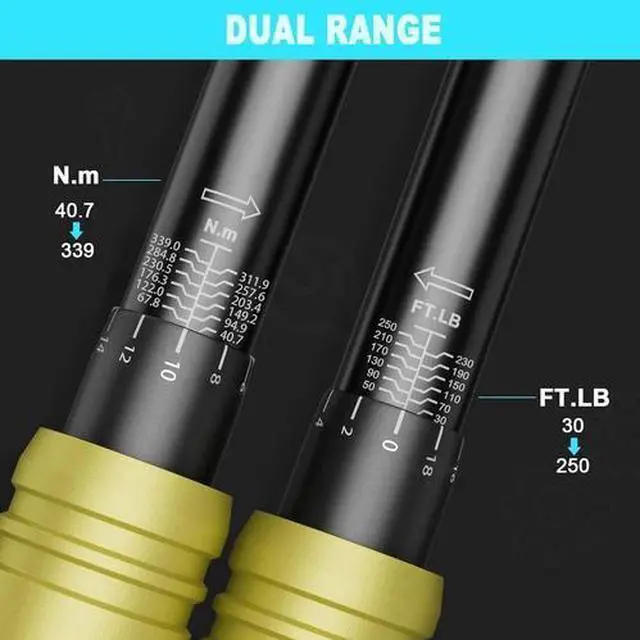 Alt view image 5 of 7 - 1/4 3/8 1/2-Inch Drive Torque Wrench, 5 Pcs Click Torque Wrench Set, 20-240In.Lb