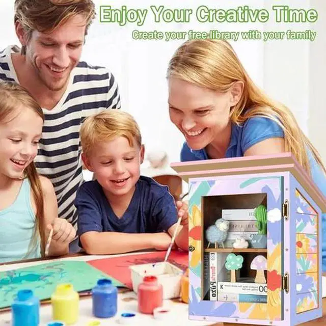 Alt view image 3 of 5 - Little Library Box Outdoor Free Library, Double Outdoor Library Book Box Storage