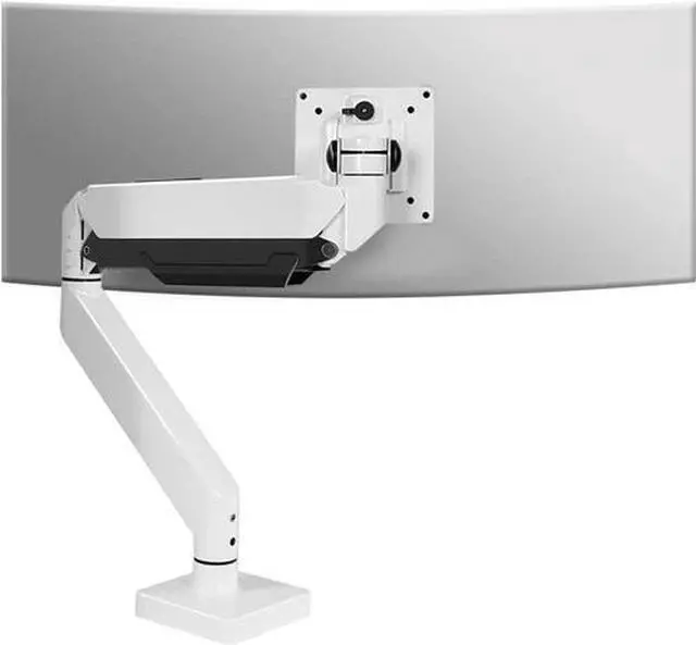 Main image of White Ultrawide Single Monitor Arm Heavy Duty Desk Mount Computer Monitor Stand