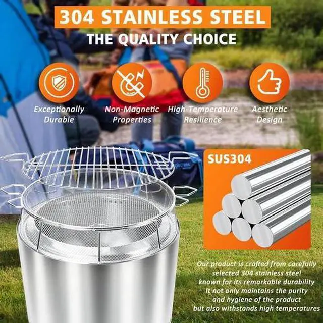 Alt view image 4 of 7 - Shield Cover for Solo Stove Bonfire 19.5 Inch, 304 Stainless Steel Fire Pit Spar