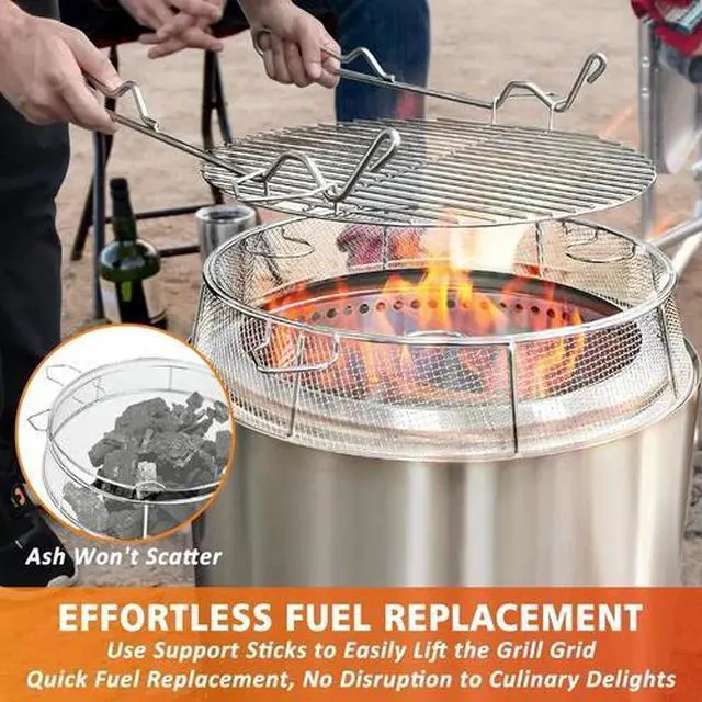 Alt view image 6 of 7 - Shield Cover for Solo Stove Bonfire 19.5 Inch, 304 Stainless Steel Fire Pit Spar