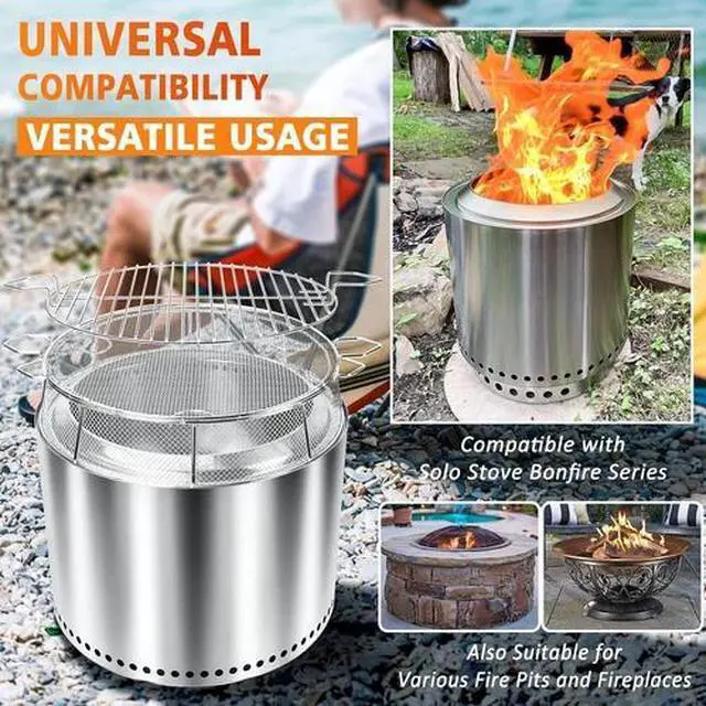 Alt view image 3 of 7 - Shield Cover for Solo Stove Bonfire 19.5 Inch, 304 Stainless Steel Fire Pit Spar