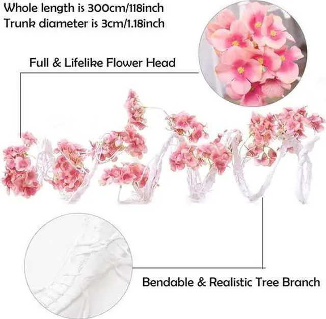 Alt view image 5 of 7 - 300Cm/118Inch Large Flexible White Artificial Tree Vines Twine Wood Branches wit