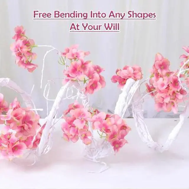 Alt view image 6 of 7 - 300Cm/118Inch Large Flexible White Artificial Tree Vines Twine Wood Branches wit