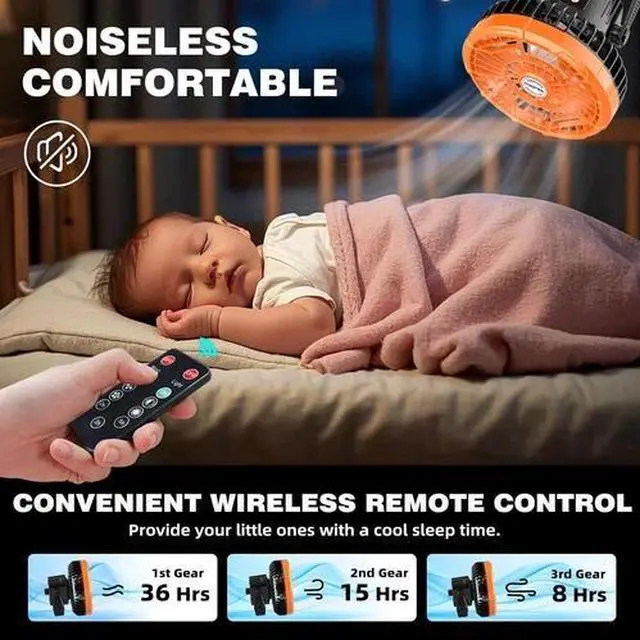 Alt view image 5 of 7 - Rechargeable Golf Cart Fan 10400Mah Battery Powered Fan Portable Cordless Fan W/