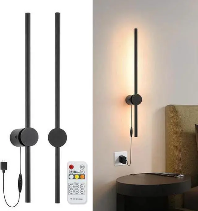 Main image of Wall Sconces Set of Two with Remote, Stepless Colors 3000K-6500K & Stepless Dimm