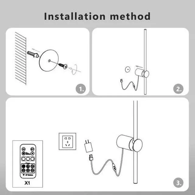 Alt view image 7 of 7 - Wall Sconces Set of Two with Remote, Stepless Colors 3000K-6500K & Stepless Dimm