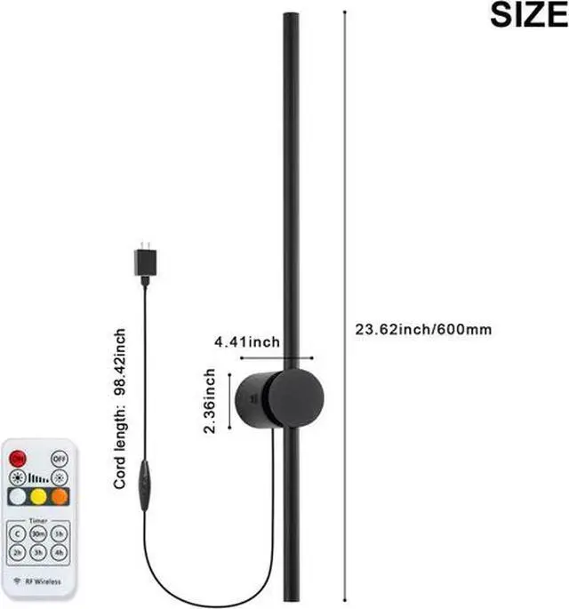 Alt view image 5 of 7 - Wall Sconces Set of Two with Remote, Stepless Colors 3000K-6500K & Stepless Dimm