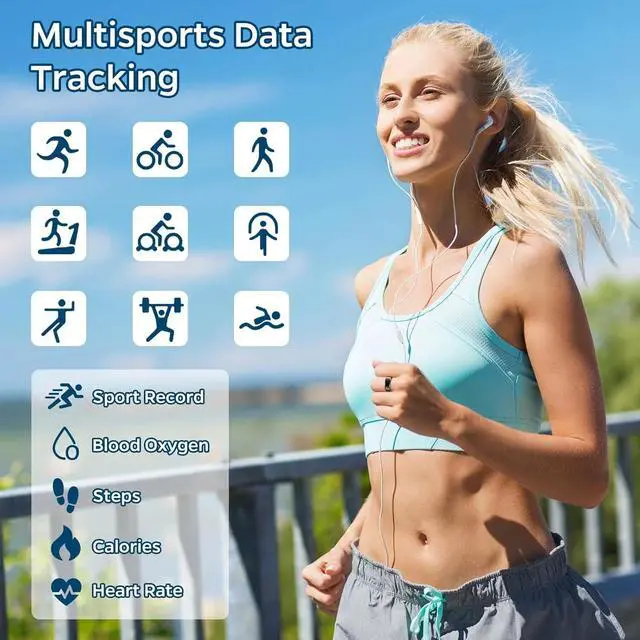 Alt view image 2 of 4 - Smart Ring Fitness Tracker for Men - Health Heart Rate Ring with Sleep Monitor a