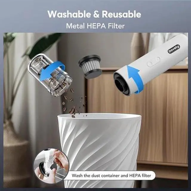 Alt view image 2 of 2 - Handheld Car Vacuum Cleaner Cordless - 21000PA Powerful Suction, 5 in 1 Mini Vac