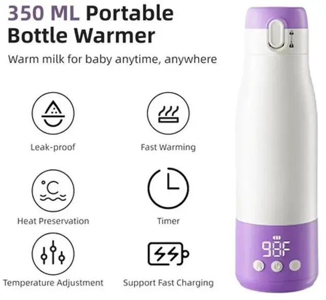 Alt view image 3 of 7 - Portable Bottle Warmer for Travel, 3 Min Quick Heating with 12Oz Capacity, SUS 3