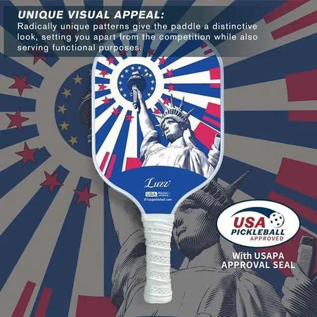 Alt view image 4 of 5 - Luzz Carbon Fiber Pickleball Paddles Sandblasted Surface USAPA Approved Pickle B