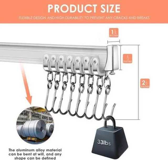 Alt view image 6 of 7 - Ceiling Curtain Track, Curved Curtain Track Ceiling Mount, Room Divider Ceiling