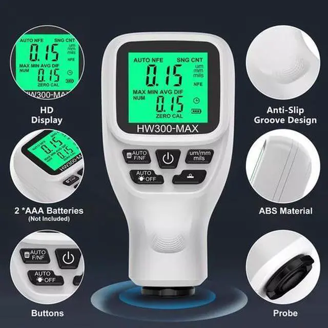Alt view image 2 of 7 - Digital Auto Car Paint Thickness Tester Coating Film Measuring Gauge LCD Meter