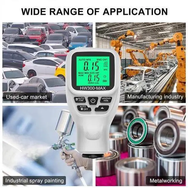 Alt view image 6 of 7 - Digital Auto Car Paint Thickness Tester Coating Film Measuring Gauge LCD Meter