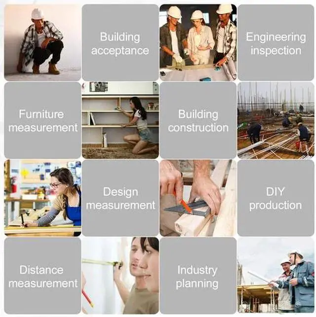 Alt view image 6 of 6 - Mileseey 164Ft Laser Distance Meter Digital Tape Measure Area Volume Measure