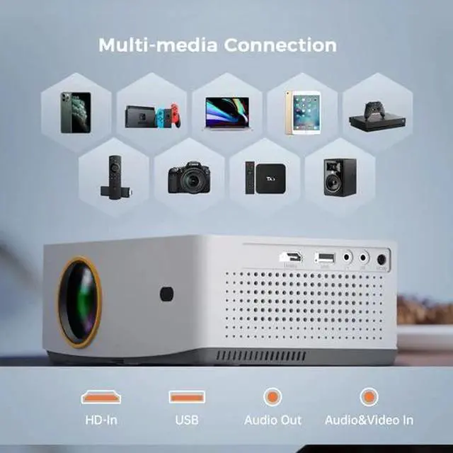 Alt view image 6 of 6 - Vankyo 4K Mini Projector 20000LMS 1080P HD 5G WiFi Bluetooth Video Home Theater