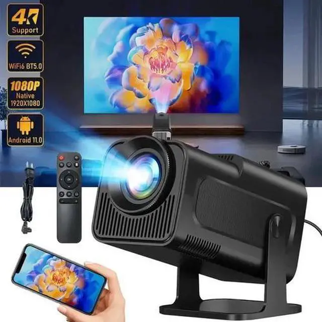 Main image of Mini Projector HY320 Portable Projector Support 4K 1080P with Dual-Band WIFI6 5G