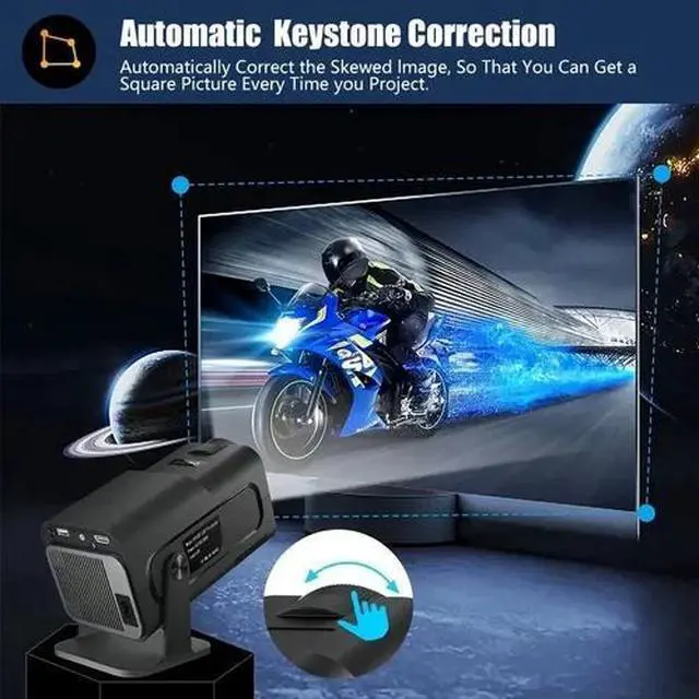 Alt view image 5 of 7 - Mini Projector HY320 Portable Projector Support 4K 1080P with Dual-Band WIFI6 5G