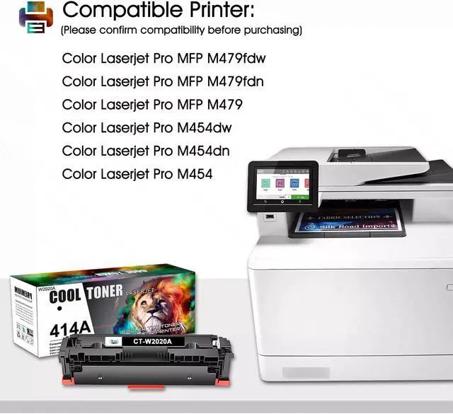 Alt view image 2 of 7 - 4PK 414A Toner Cartridge W2020A -3A No Chip For 414A Toner Laserjet Pro MFP M454dw M479fdw M479fdn