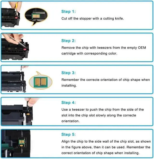 Alt view image 4 of 7 - 4PK 414A Toner Cartridge W2020A -3A No Chip For 414A Toner Laserjet Pro MFP M454dw M479fdw M479fdn
