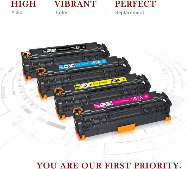 Alt view image 3 of 4 - 5 PK Toner Cartridge CE410X 305X Set For Laserjet pro 400 Color M475dw M451dn