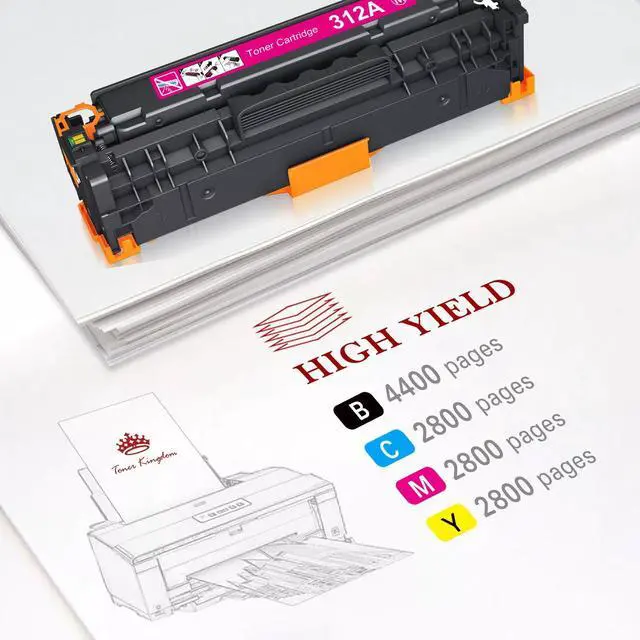 Alt view image 3 of 3 - 4 PK CF380A Toner Cartridge Set For 312A Color LaserJet Pro MFP M476dn M476nw