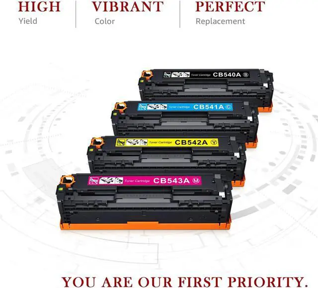 Alt view image 4 of 4 - 4Pack Toner Cartridge CB540A 125A BCMY For Laserjet CM1312nfi CP1518ni CP1215