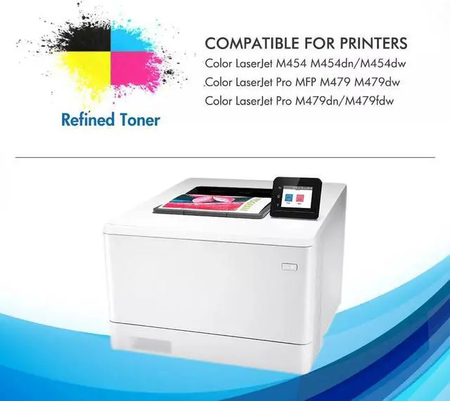 Alt view image 3 of 3 - 4PK 414A W2020A Toner No Chip For M454 Color Laserjet Pro MFP M479 M479dw