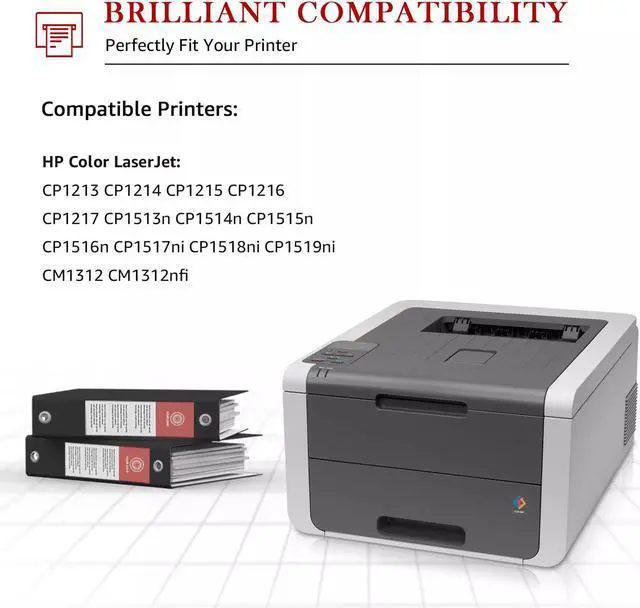 Alt view image 2 of 5 - 4PK Toner Cartridge CB540A -3A 125A For Laserjet CP1215 CM1300 CM1312 nfi mfp