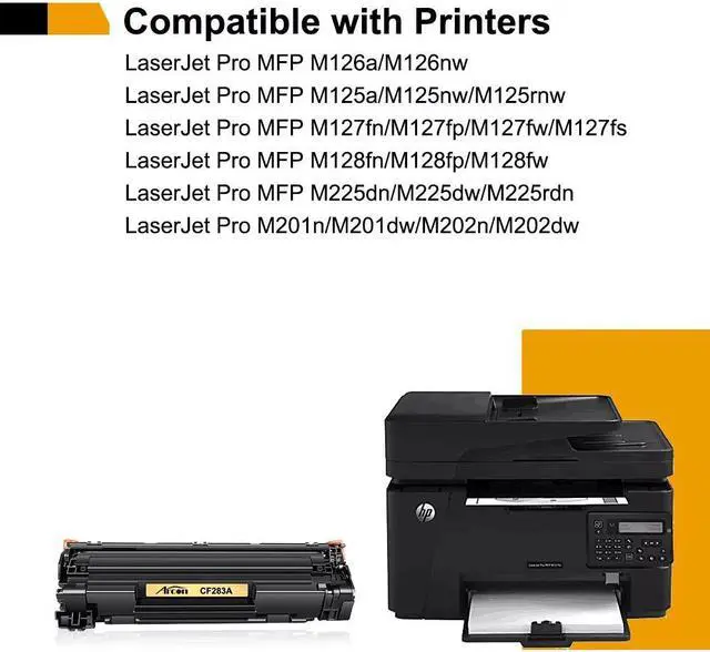 Alt view image 2 of 4 - 4 Pack CF283A 83A Black Toner Compatible with LaserJet Pro MFP M127fw M125nw
