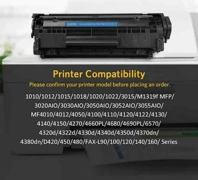 Alt view image 2 of 4 - 4 pk Toner Q2612A 12A LaserJet Black For 1020 1022n 3015 3030 3052 M1005MFP
