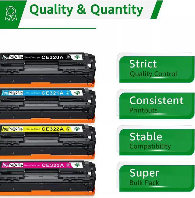 Alt view image 3 of 3 - Set of 2 PK CE320A Black Laser Toner 128A For Laserjet Pro CP1525nw CM1415fnw