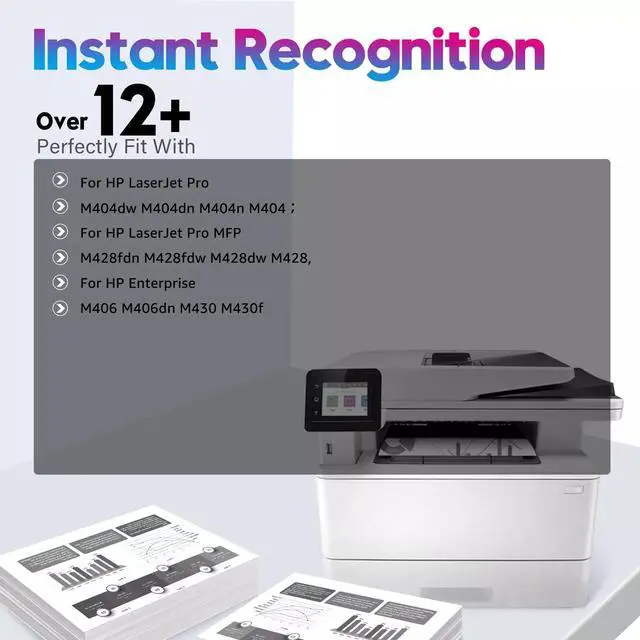 Alt view image 2 of 6 - 3Pc Toner Cartridge for CF258A NO Chip LaserJet M428dw MFP M428fdw M428fdn