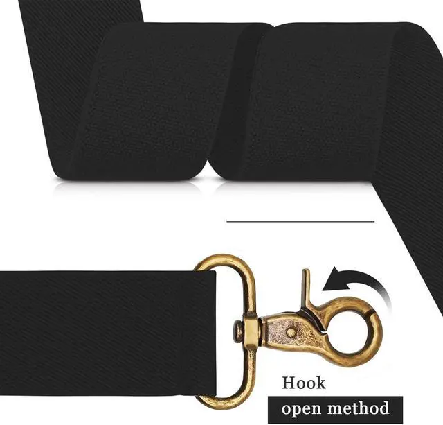 Alt view image 5 of 6 - Qcwqmyl Adult Suspenders for Men with Swivel Hooks Belts Loops Pants Suspenders Work Wedding Black