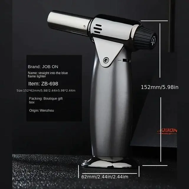 Alt view image 4 of 4 - JOBON Butane Lighter, Baked Goods Torch Lighter, Reusable Butane Kitchen Torch Lighter, Cooking Torch With Safety Lock And Adjustable Flame, Suitable For Cream Pudding, Barbecue,(excluding Butane Gas)