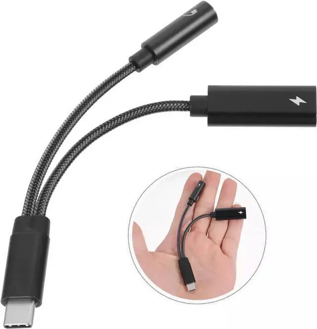 Alt view image 3 of 3 - 2 in 1 Type-C USB C to 3.5mm AUX Audio Headphone Jack Adapter Charger Cable New