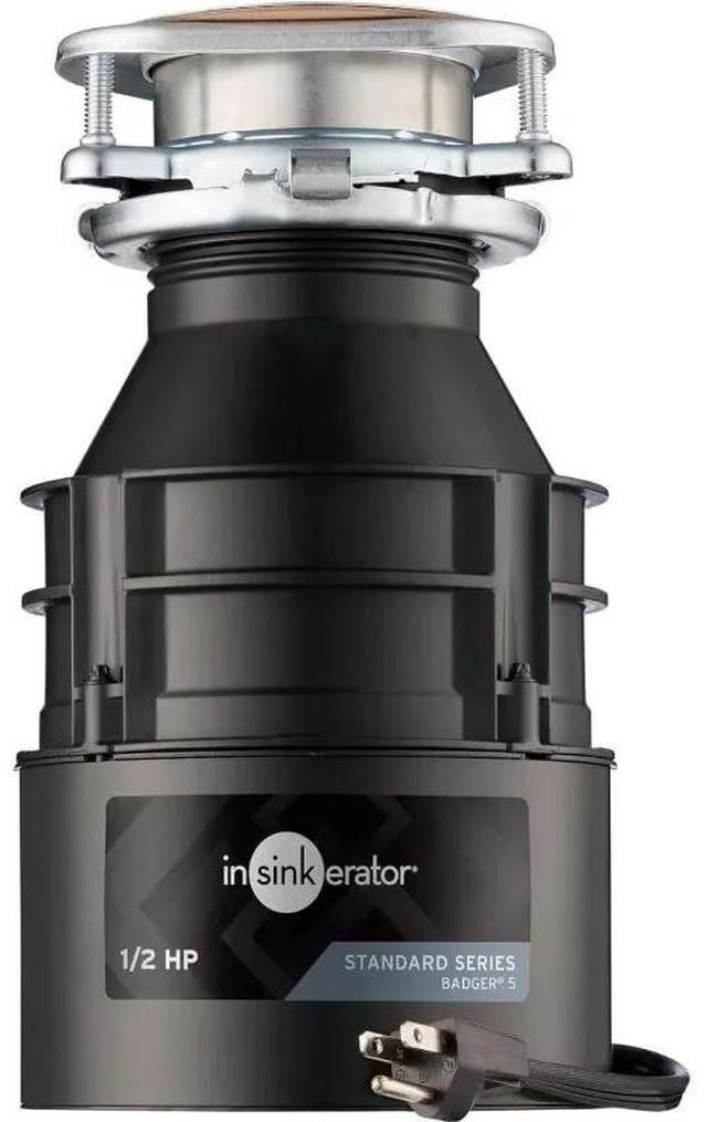Main image of InSinkErator Badger 5 Garbage Disposal with Power Cord, Standard Series 1/2 HP Continuous Feed Food Waste Disposer, Badger 5 W/C