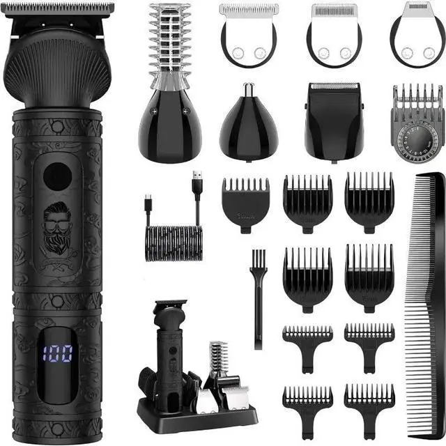 Main image of Beard Trimmer for Men Professional Mens Beard Grooming Kit T-Blade Trimmer Electric Shaver Razor Nose Body Trimmer