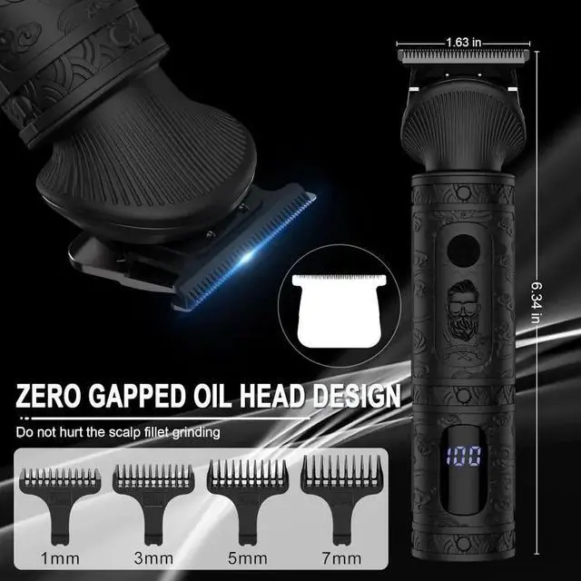 Alt view image 2 of 6 - Beard Trimmer for Men Professional Mens Beard Grooming Kit T-Blade Trimmer Electric Shaver Razor Nose Body Trimmer