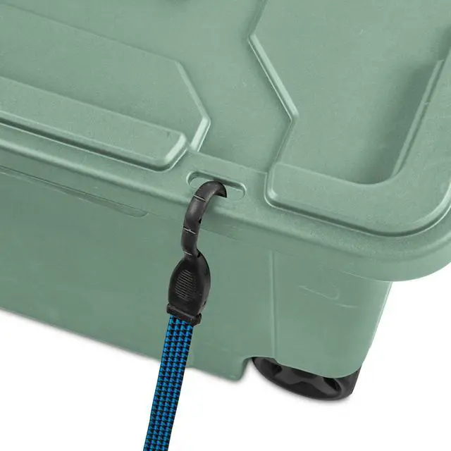 Alt view image 7 of 7 - Sterilite 40 Gallon Wheeled Industrial Tote Plastic Adult, Green Sage, Set of 2