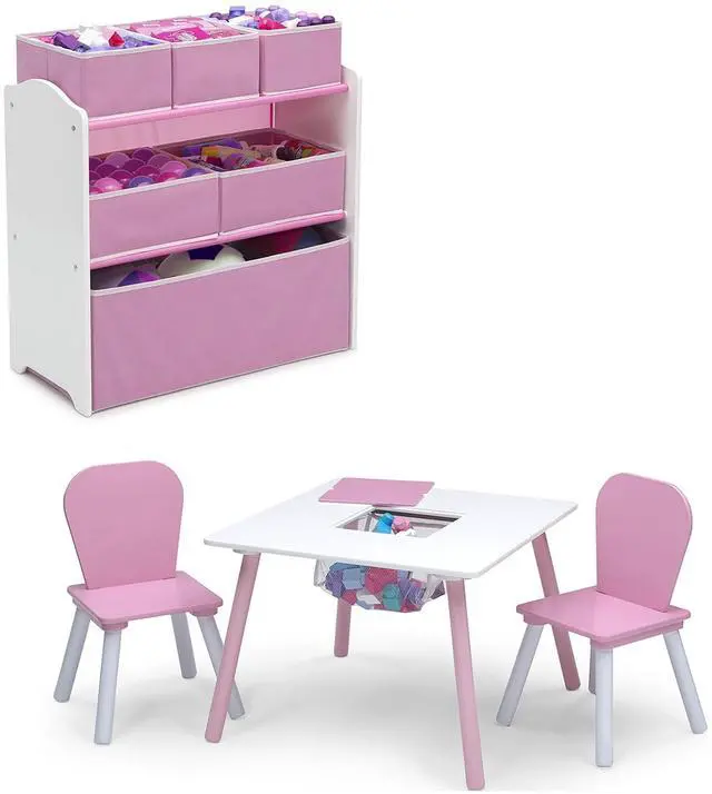 Main image of Delta Children 4-Piece Toddler Playroom Set, Pink/White