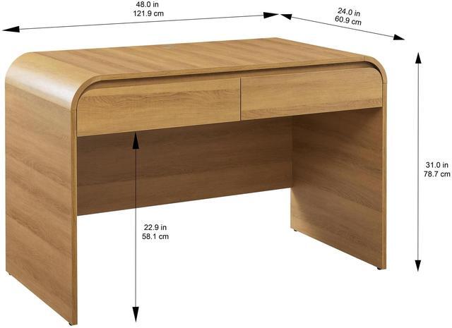 Alt view image 7 of 7 - Better Homes & Gardens Juliet Rounded Arch Desk, Light Honey Finish