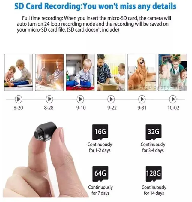 Alt view image 7 of 7 - 2PCS Mini WIFI Camera 1080P HD Night Vision Remote Monitoring Micro Baby Monitor