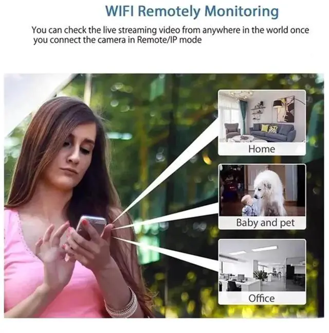 Alt view image 6 of 7 - 2PCS Mini WIFI Camera 1080P HD Night Vision Remote Monitoring Micro Baby Monitor