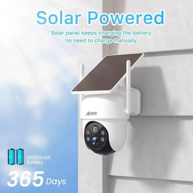 Alt view image 5 of 7 - ANRAN Solar Battery Powered Wireless Security Camera System WiFi IP Outdoor Home