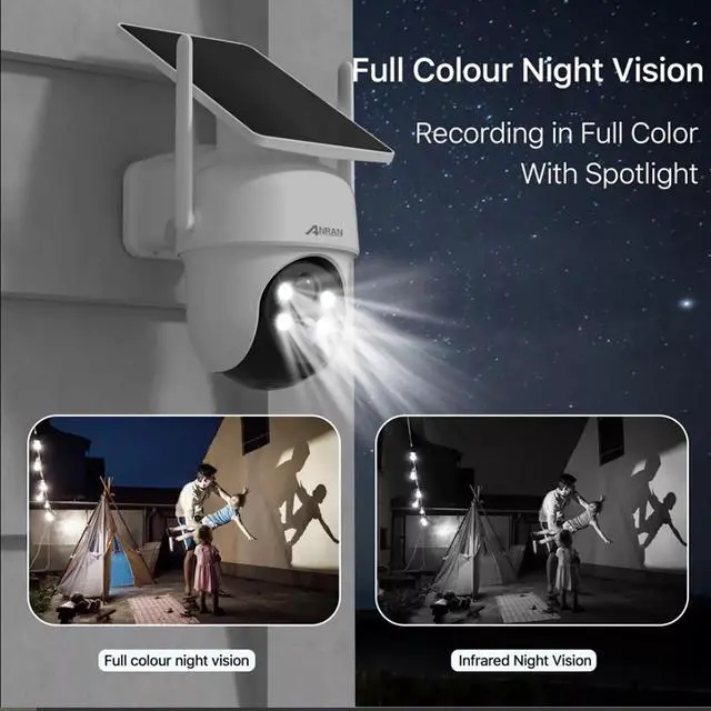 Alt view image 2 of 7 - ANRAN Solar Battery Powered Wireless Security Camera System WiFi IP Outdoor Home