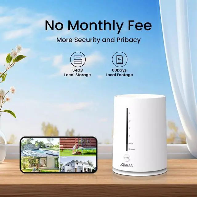 Alt view image 4 of 7 - ANRAN Solar Battery Powered Wireless Security Camera System WiFi IP Outdoor Home
