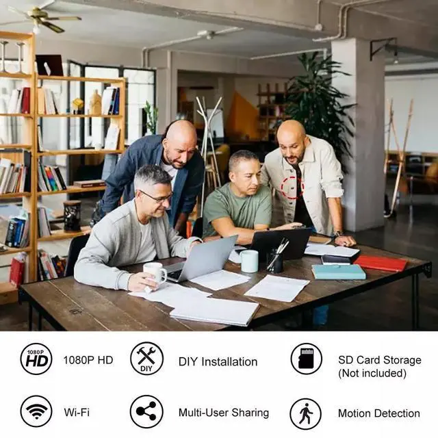 Alt view image 4 of 7 - DIY Mini Camera with 1080P WiFi Motion Detection Audio For Meeting Work Recording